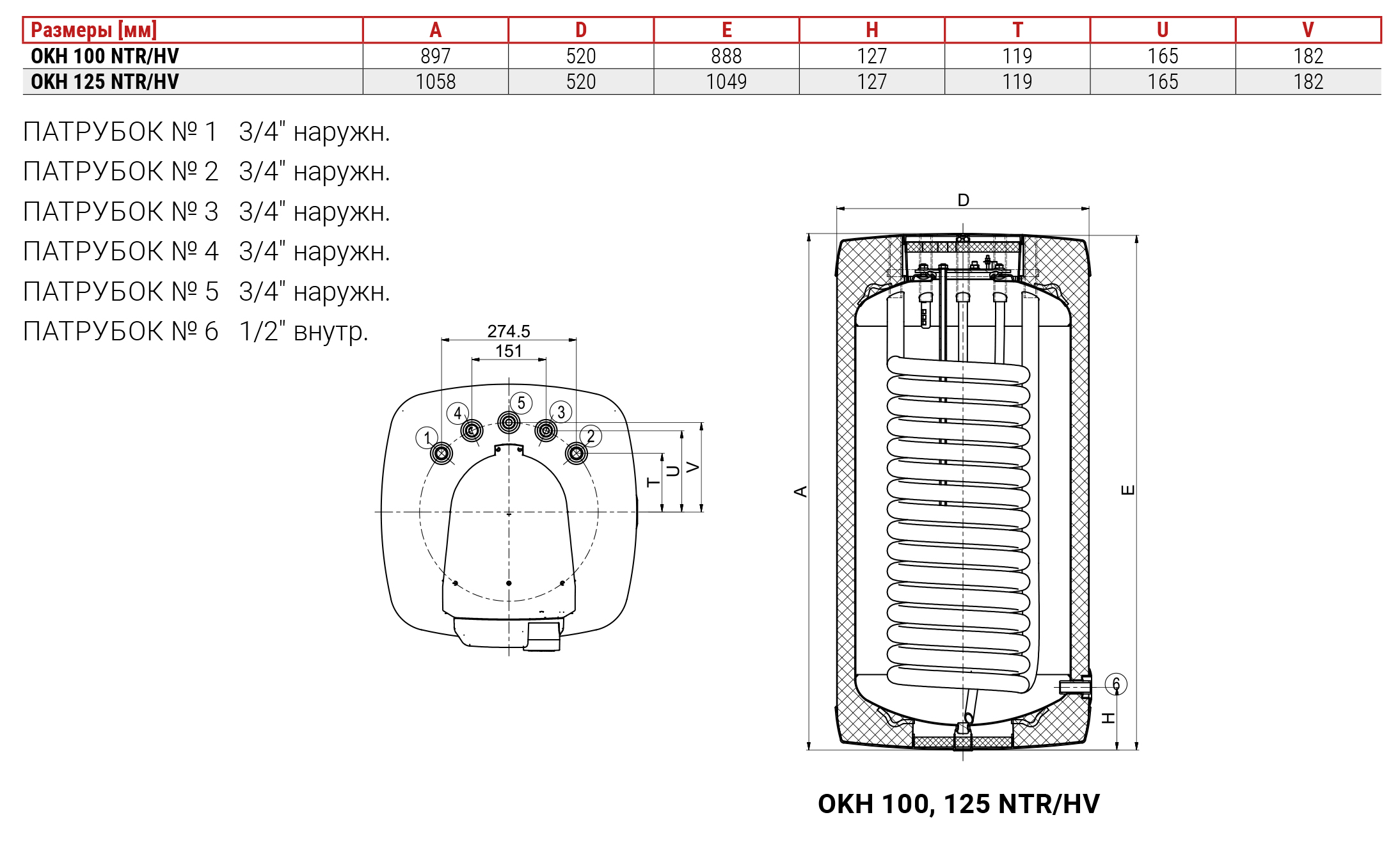 Drazice OKH 100 NTR/HV (140870601) Габаритные размеры