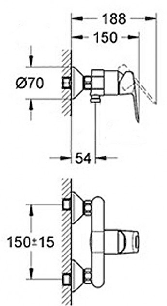 Grohe BauLoop 123220S Габаритные размеры