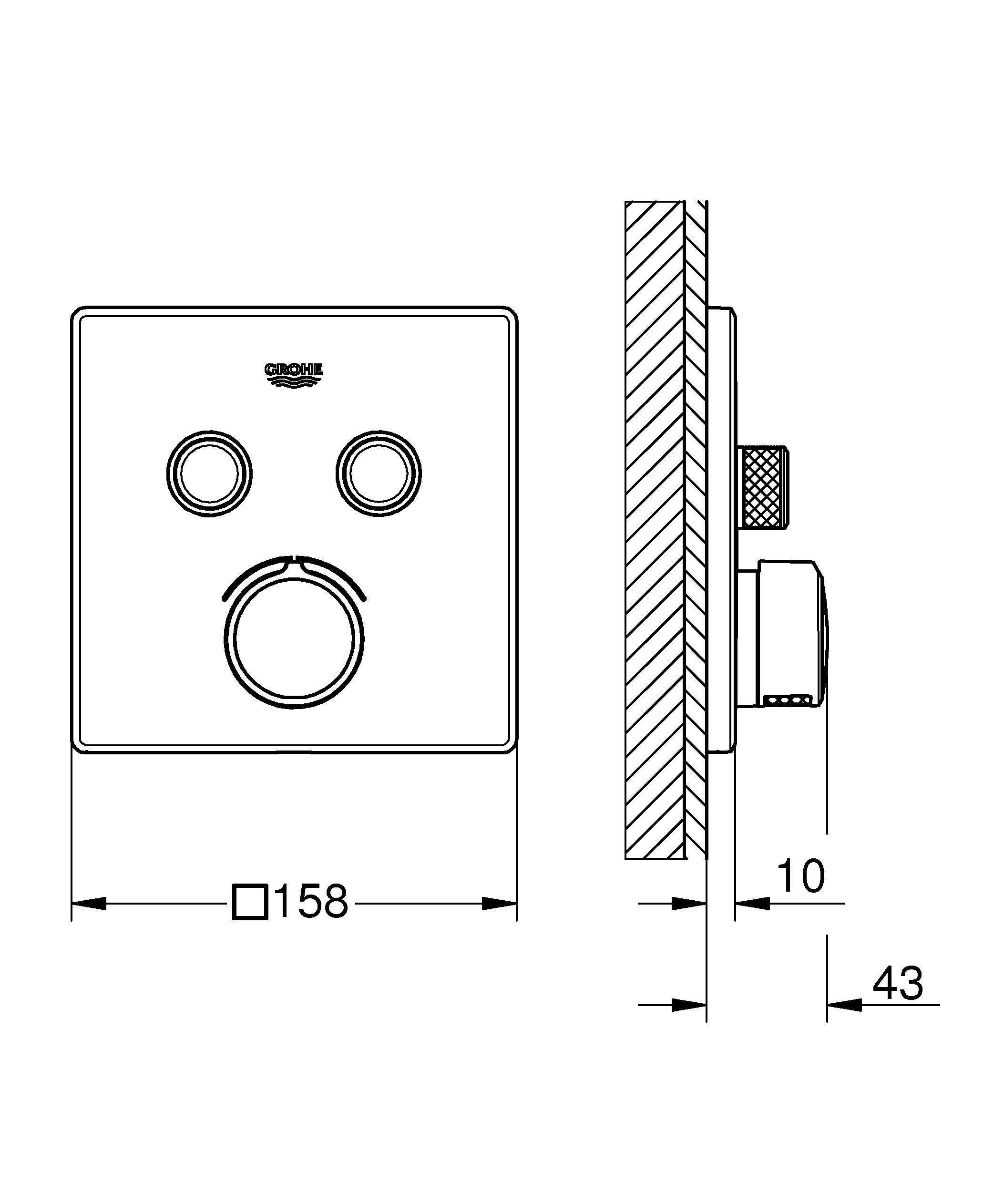 Grohe Grohtherm SmartControl 29148000 Габаритні розміри