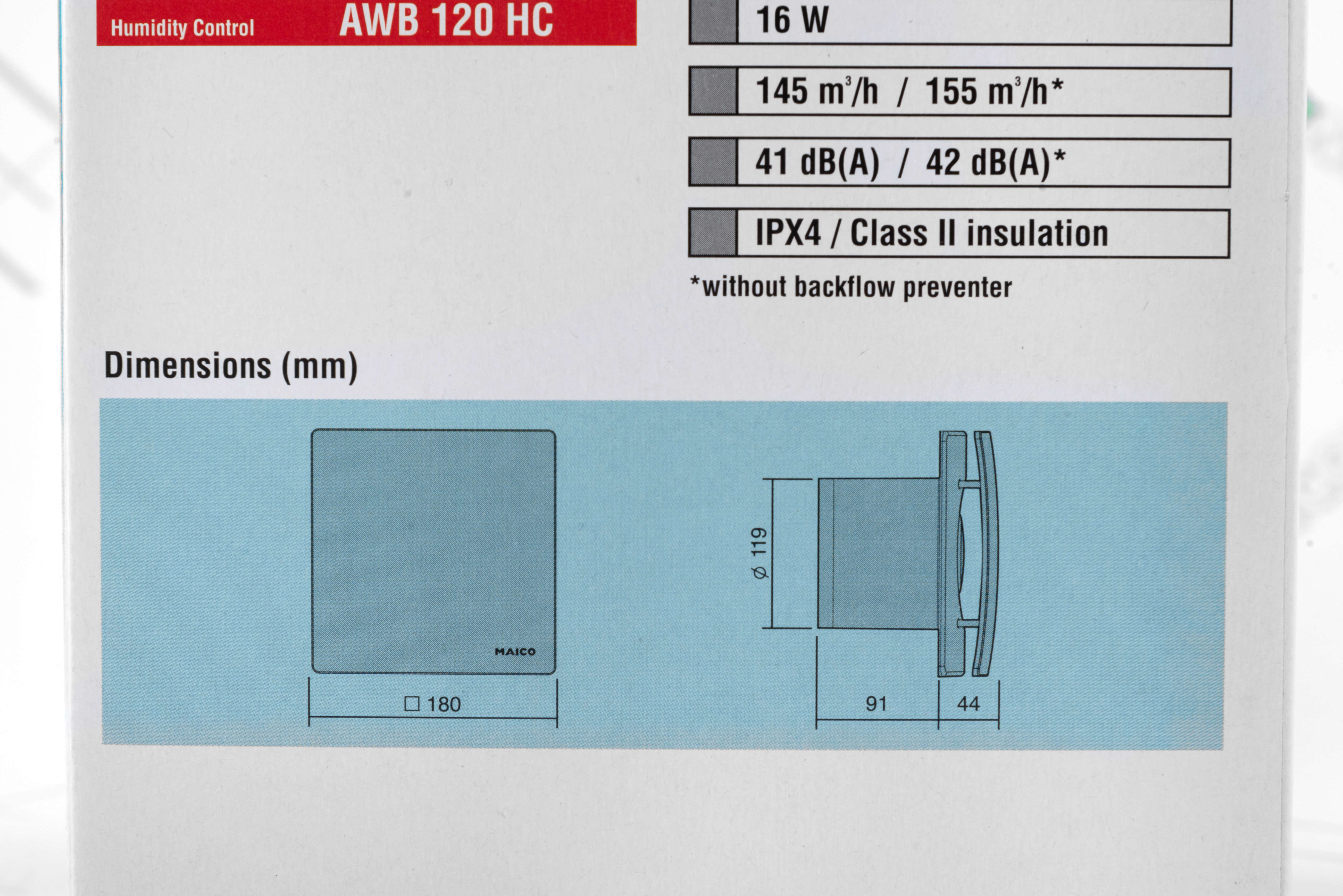 Витяжний вентилятор Maico AWB 120 C характеристики - фотографія 7
