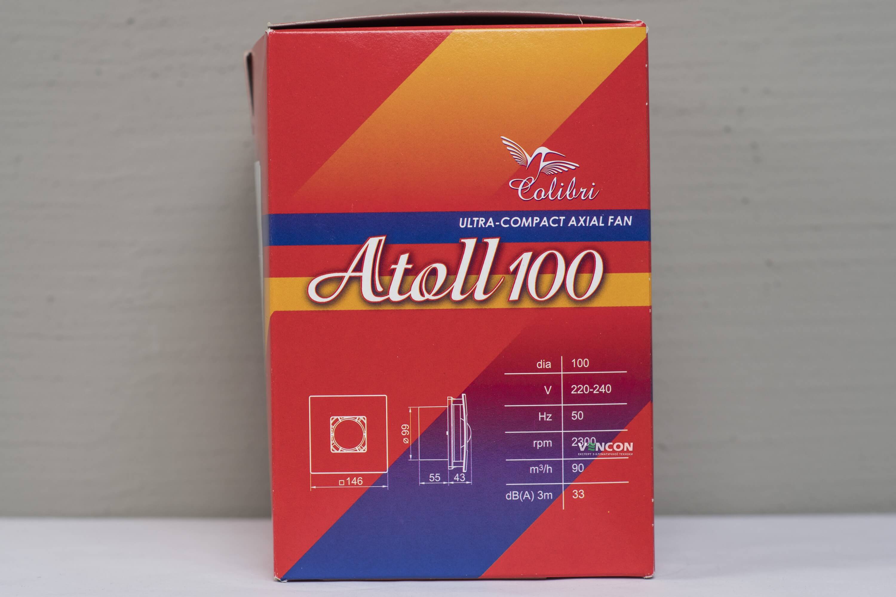в продажу Витяжний вентилятор Colibri Atoll 100 - фото 3