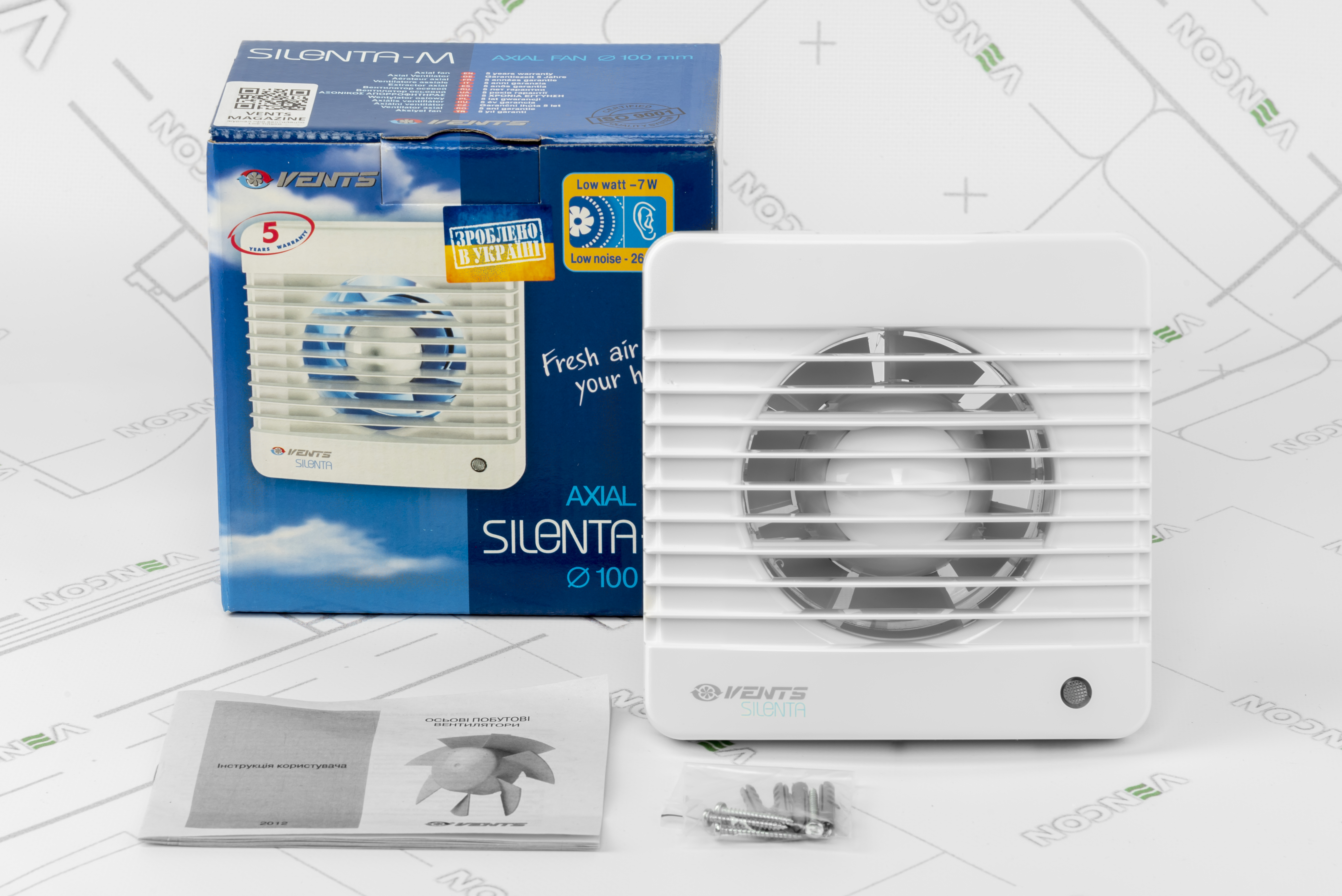 Витяжний вентилятор Вентс 100 Сілента-М КЛ характеристики - фотографія 7