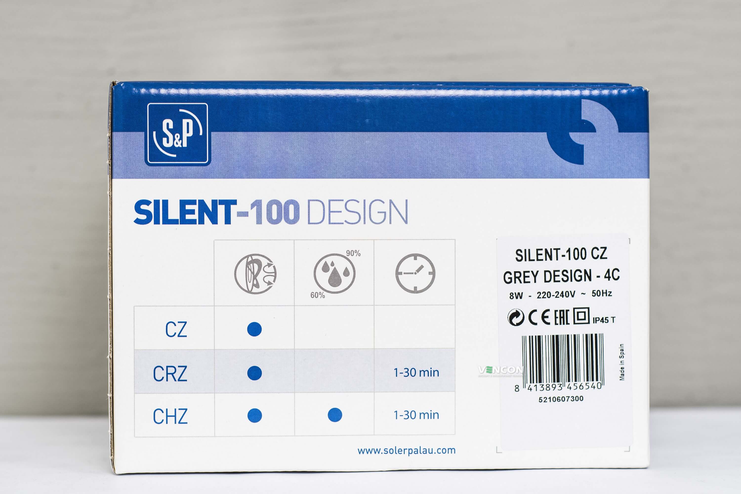 Вытяжной вентилятор Soler&Palau Silent-100 CZ Grey Design-4C (5210607300) отзывы - изображения 5