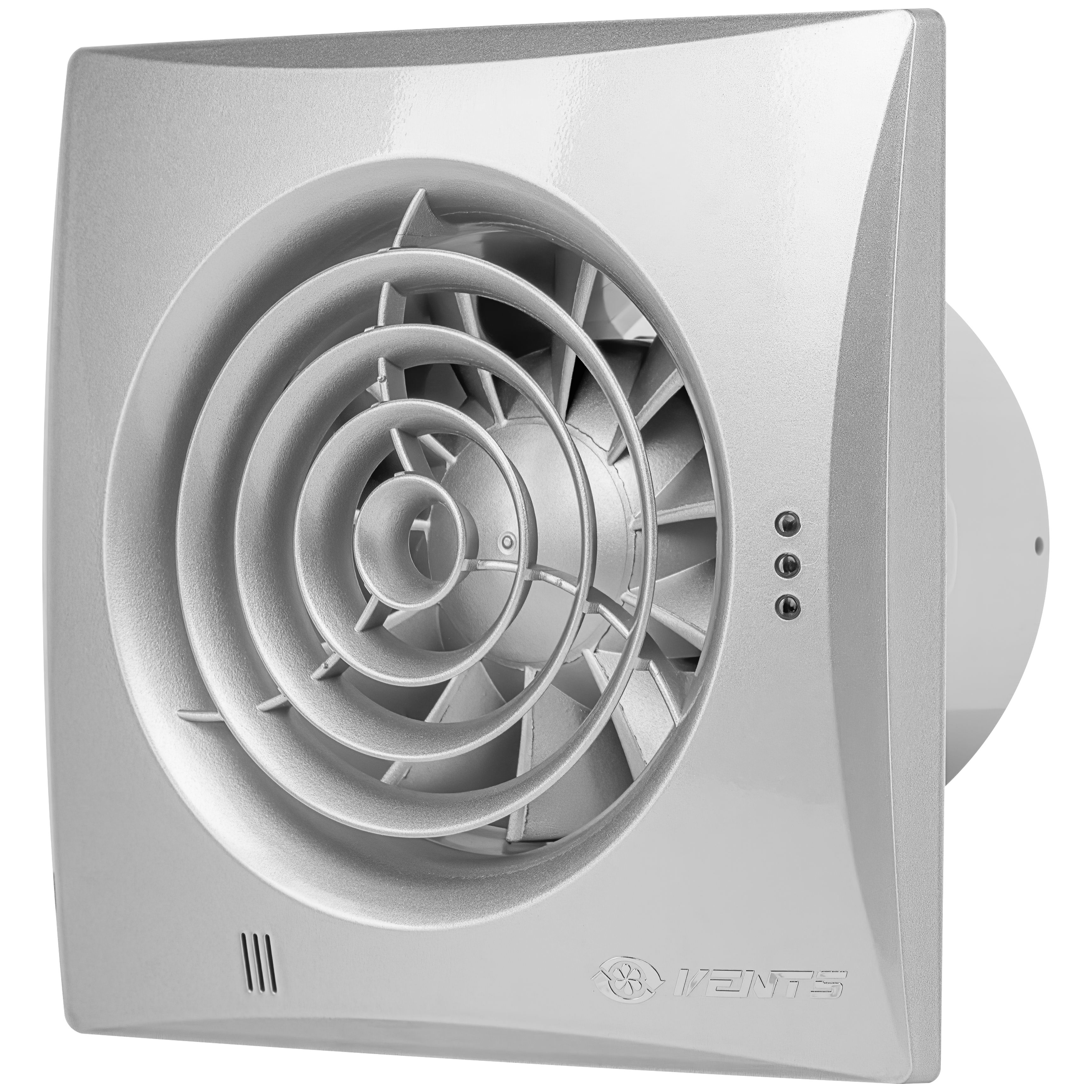 Сріблястий витяжний вентилятор Вентс 100 Квайт Алюміній лакований