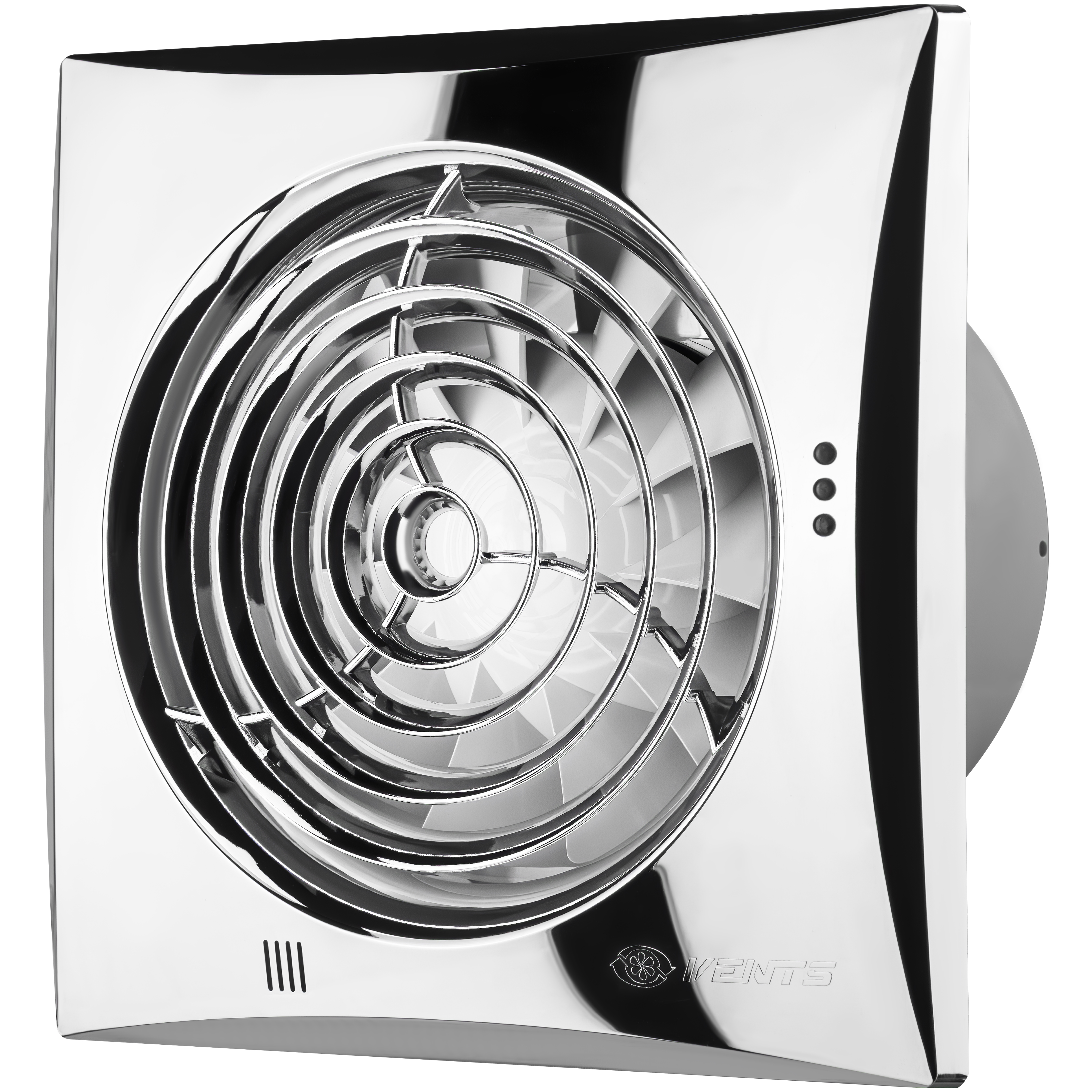 Сріблястий витяжний вентилятор Вентс 125 Квайт Хром