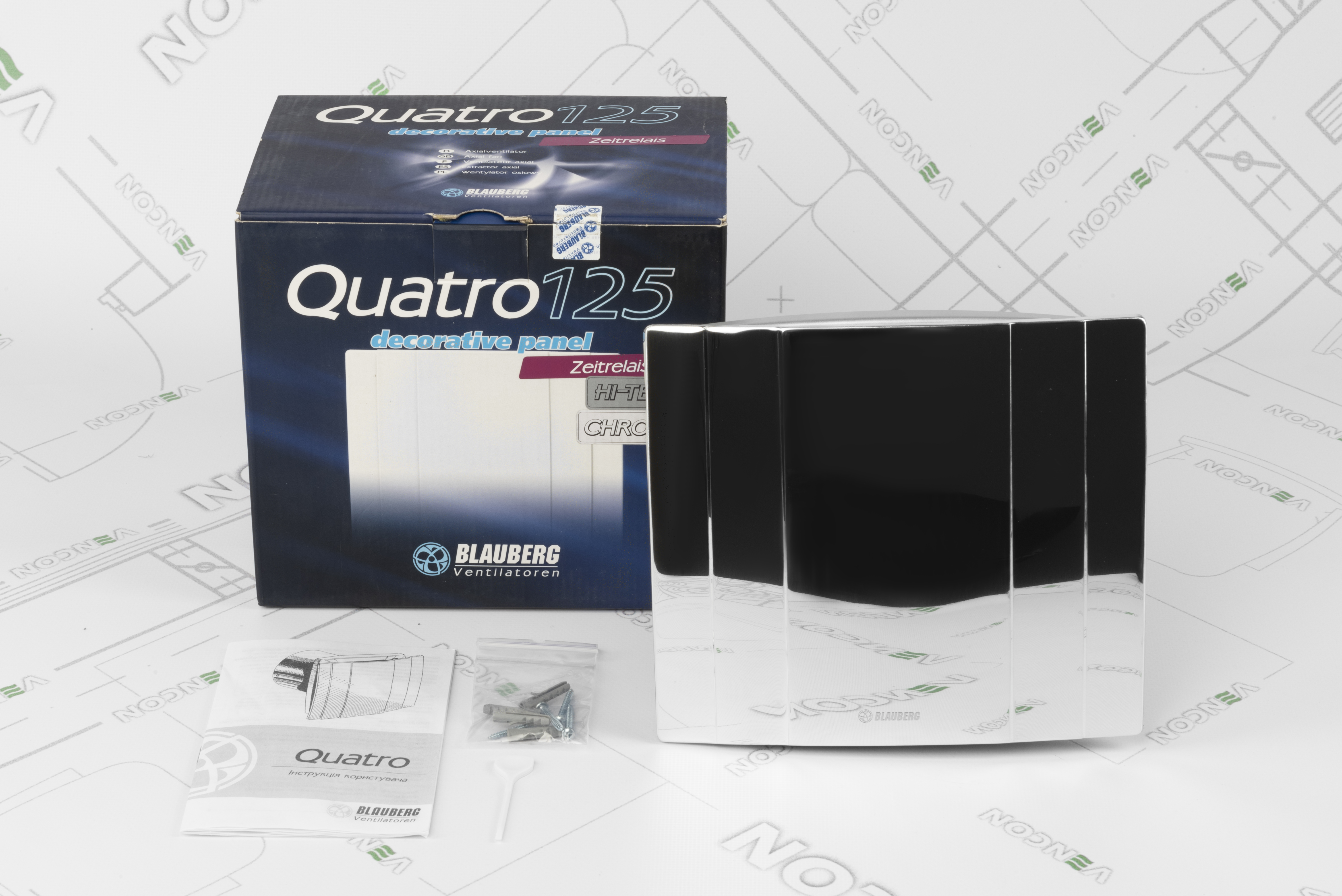 Вытяжной вентилятор Blauberg Quatro Hi-Tech Chrome 125 T обзор - фото 8