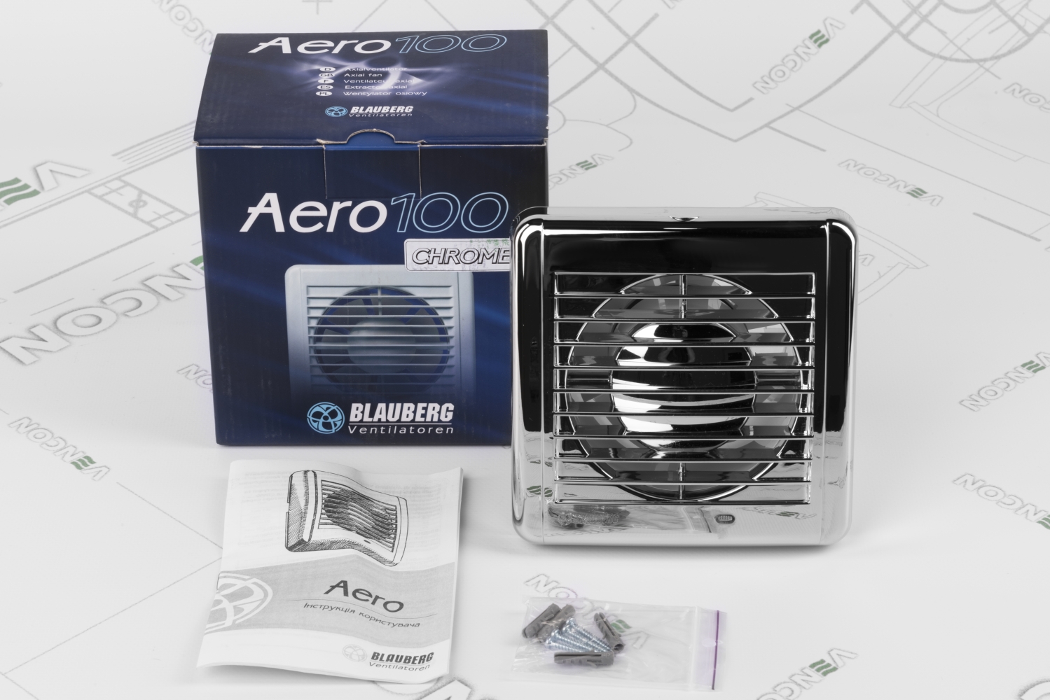 ᐉ Вытяжной вентилятор Blauberg Aero Chrome 100 купить по цене 6 692 грн ...