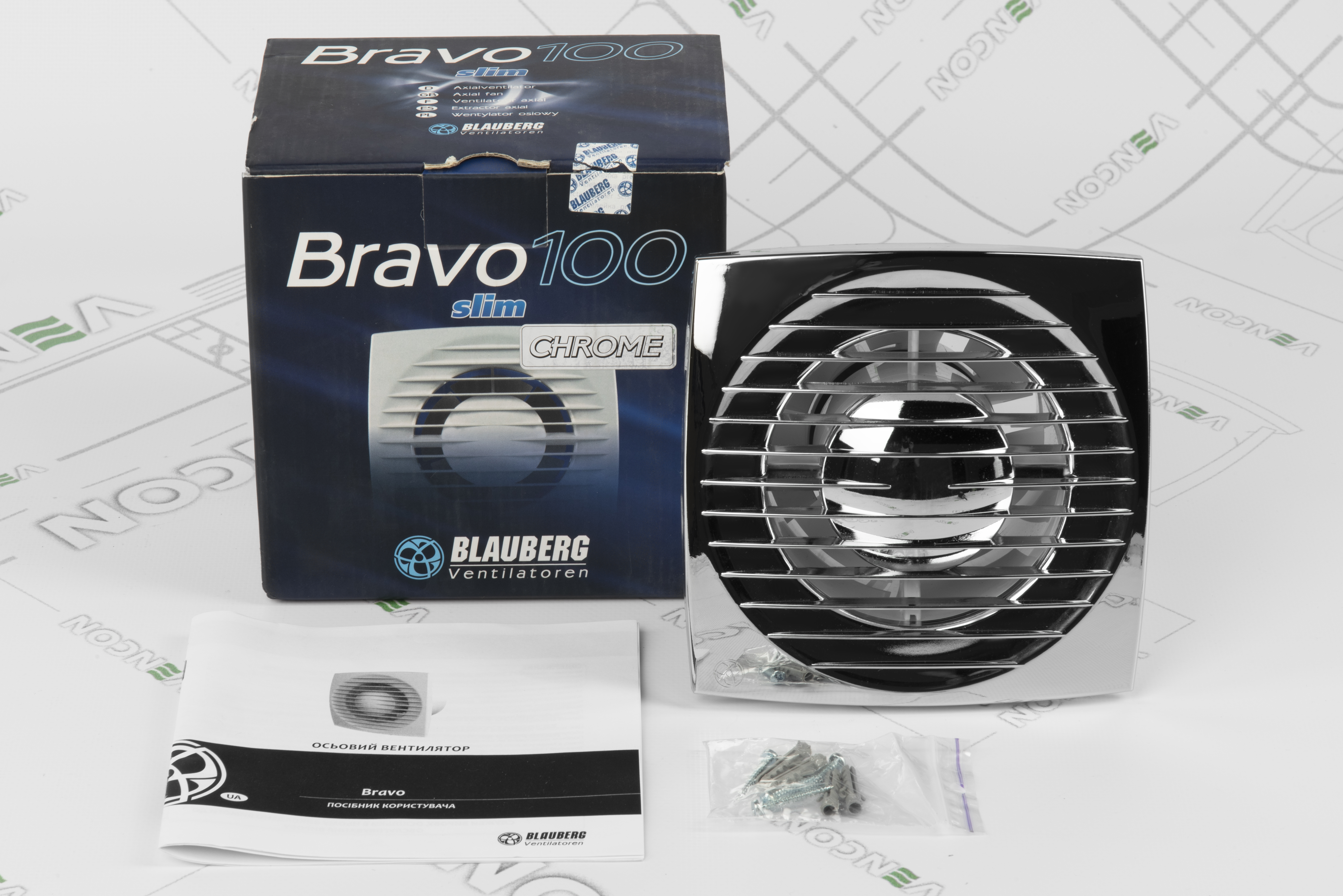 Витяжний вентилятор Blauberg Bravo Chrome 100 характеристики - фотографія 7