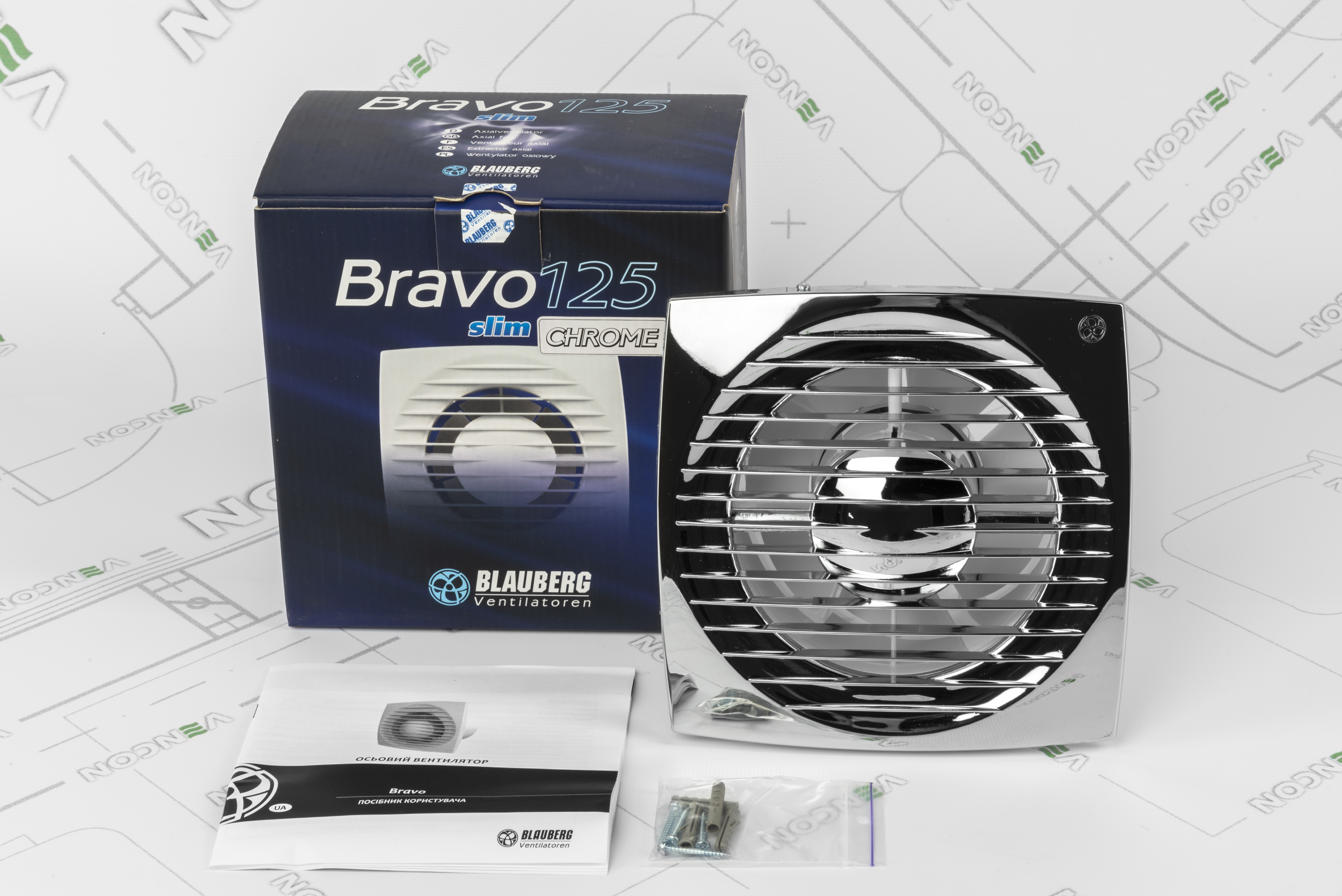Витяжний вентилятор Blauberg Bravo Chrome 125 характеристики - фотографія 7