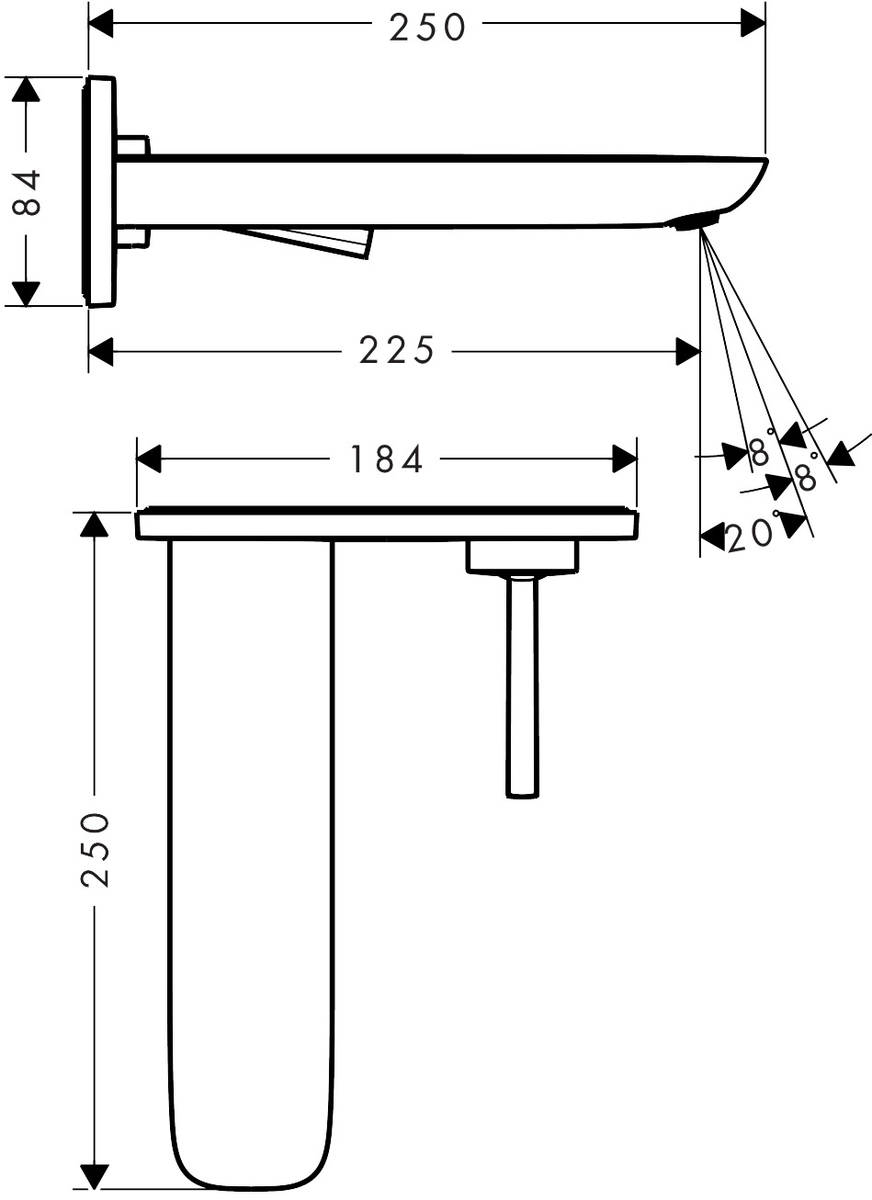 Hansgrohe PuraVida 15085400 Габаритные размеры