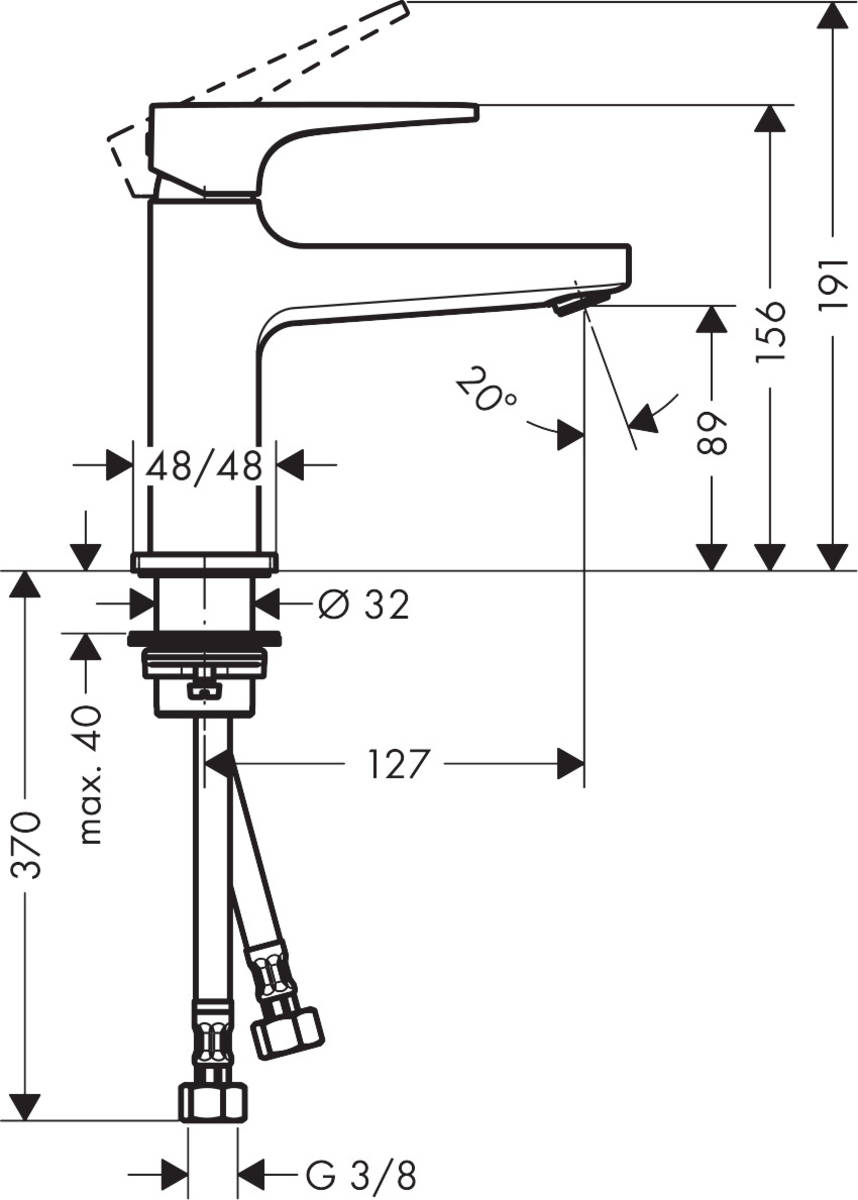 Hansgrohe Metropol 32500000 Габаритные размеры