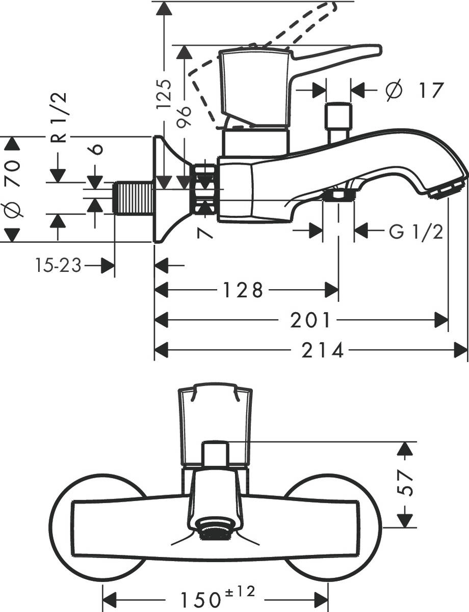 Hansgrohe Metropol Classic 31340000 Габаритні розміри