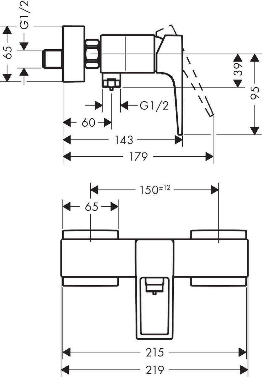 Hansgrohe Metropol 74560000 Габаритні розміри