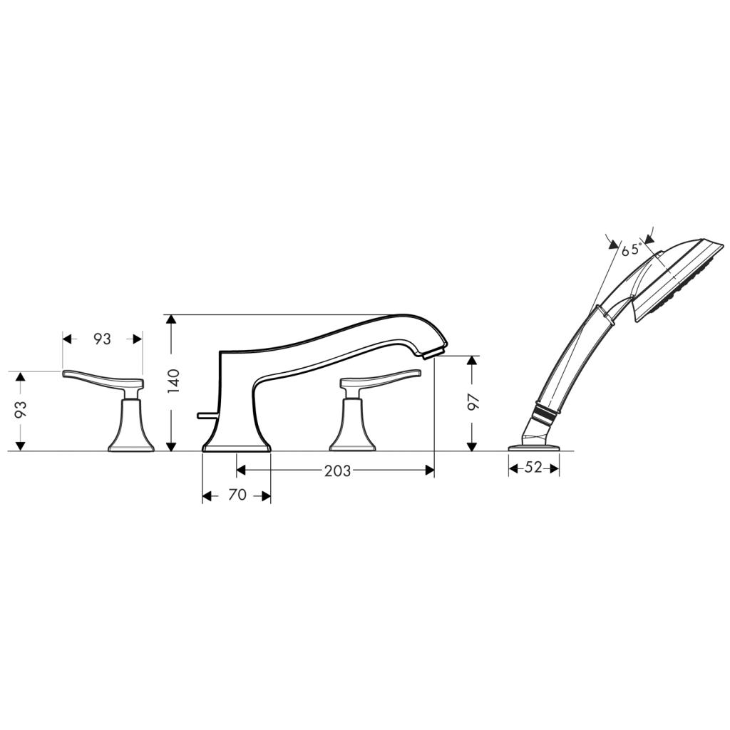 Hansgrohe Metris Classic 31314000 Габаритні розміри