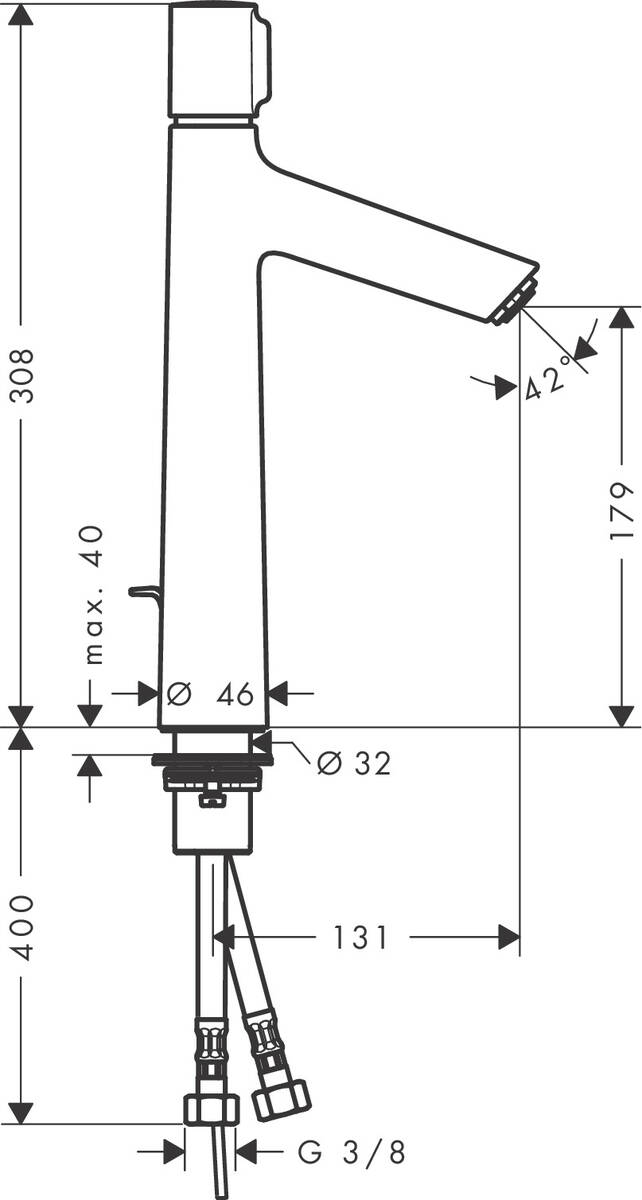 Hansgrohe Talis Select S 72044000 Габаритні розміри