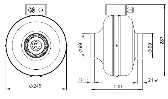 Канальный вентилятор Ruck RS 100 цена 5400 грн - фотография 2