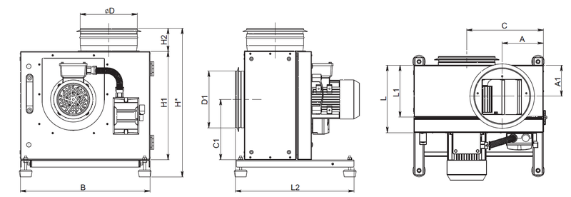 Промышленный вентилятор Salda KF T120 280-4 L3 цена 68680.00 грн - фотография 2