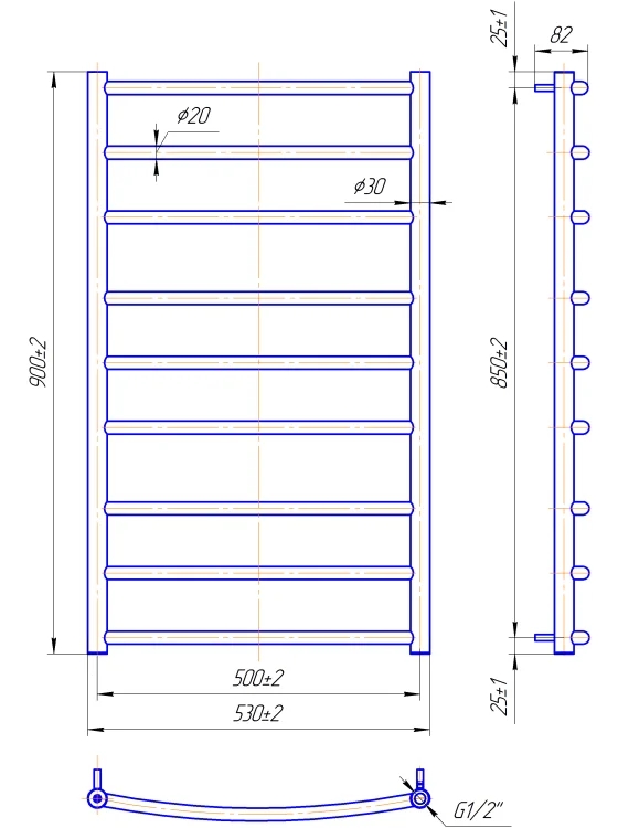 Mario Класик 900х530/500 (1.1.0109.01.P) Габаритні розміри