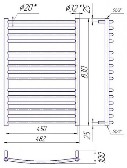 Mario Фенікс 830х482/450 (1.2.1100.03.P) Габаритні розміри