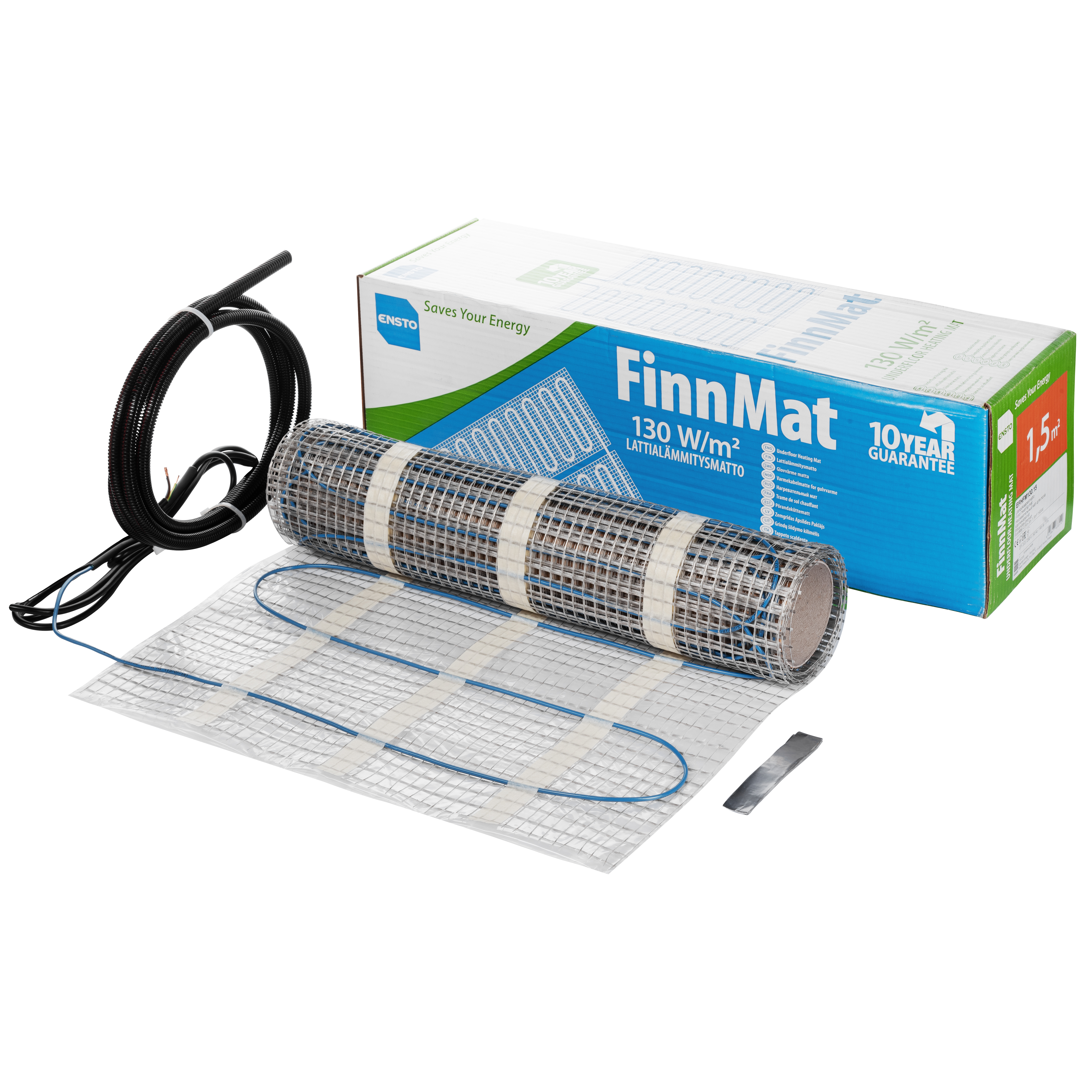 Електрична тепла підлога Ensto FinnMat EFHFM130.15