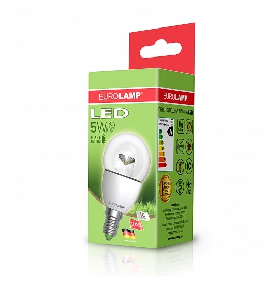 Лампа Eurolamp Led Еко серия D G45 прозрачная 5W E14 3000K (Led-G45-05143(D)clear) цена 0.00 грн - фотография 2