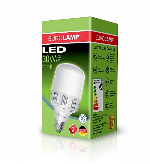 Лампа Eurolamp Led 30W E27 6500K ціна 389.00 грн - фотографія 2
