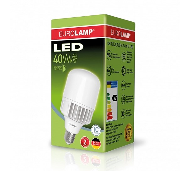 Лампа Eurolamp Led 40W E27 6500K (LED-HP-40276) ціна 712.50 грн - фотографія 2