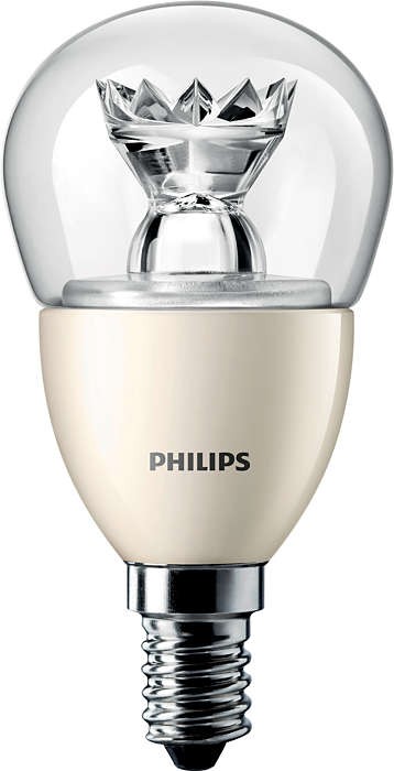 Светодиодная лампа Philips форма сфера Philips Mas LedLuster D 6-40W E14 827 P48 CL
