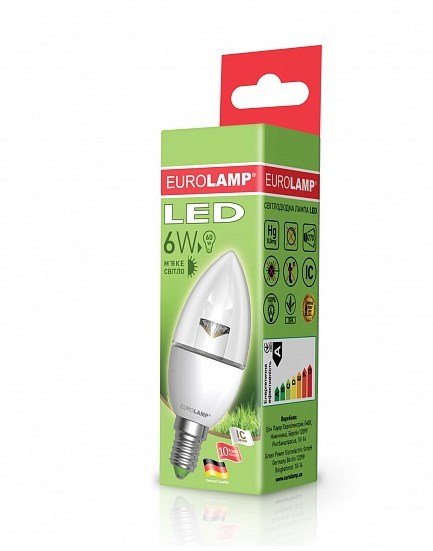 Лампа Eurolamp Led Еко D CL 6W E14 3000K прозрачная (Led-CL-06143(D)clear) цена 0.00 грн - фотография 2