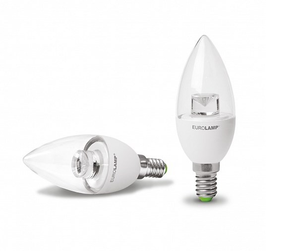 Светодиодная лампа Eurolamp мощностью 6 Вт Eurolamp Led Еко D CL 6W E14 3000K прозрачная (Led-CL-06143(D)clear)
