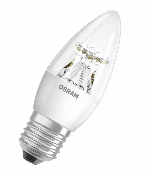 Светодиодная лампа Osram форма свеча Osram Superstar CLB 40 5.7W E27 прозрачная