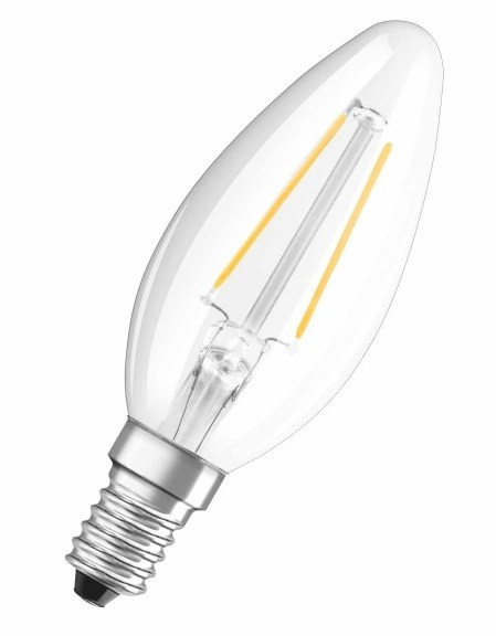 Светодиодная лампа Osram форма свеча Osram RF CLB25 2W/827 230V FIL E14