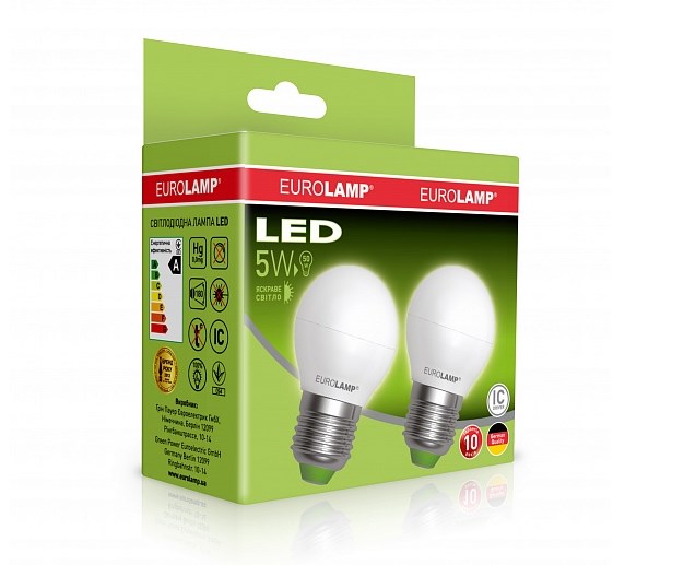 Лампа Eurolamp Led Еко G45 5W E27 4000K (MLP-Led-G45-05274(E)) цена 69.00 грн - фотография 2