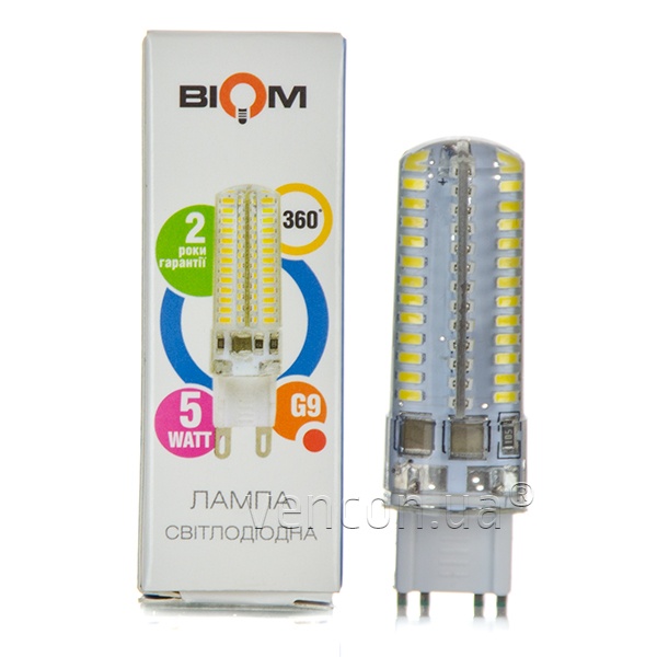Лампа Biom Led G9-5W-220 3000K ціна 97.00 грн - фотографія 2