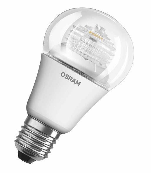 Светодиодная лампа Osram форма груша Osram Led STCLA60 10W E27 прозрачная