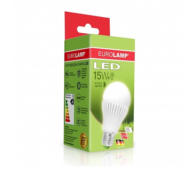 Лампа Eurolamp Led Еко серія D A65 15W E27 3000K ціна 0.00 грн - фотографія 2