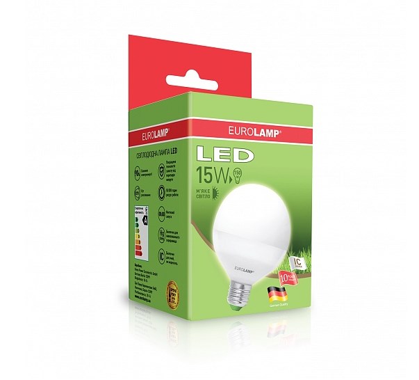 Лампа Eurolamp Led Еко серія D G95 15W E27 3000K (Led-G95-15272(D)) ціна 0.00 грн - фотографія 2
