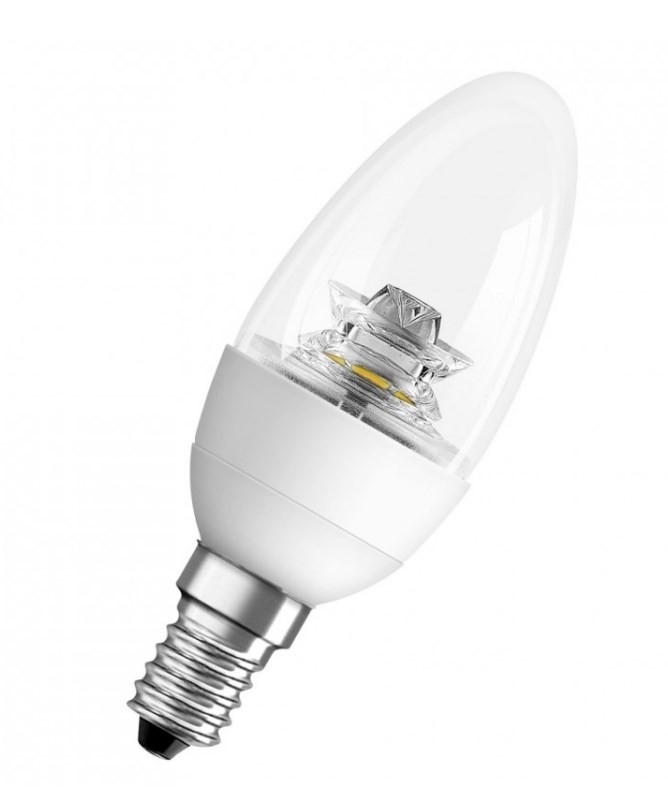 Светодиодная лампа Osram форма свеча Osram Superstar B40 E14 диммируемая прозрачная колба
