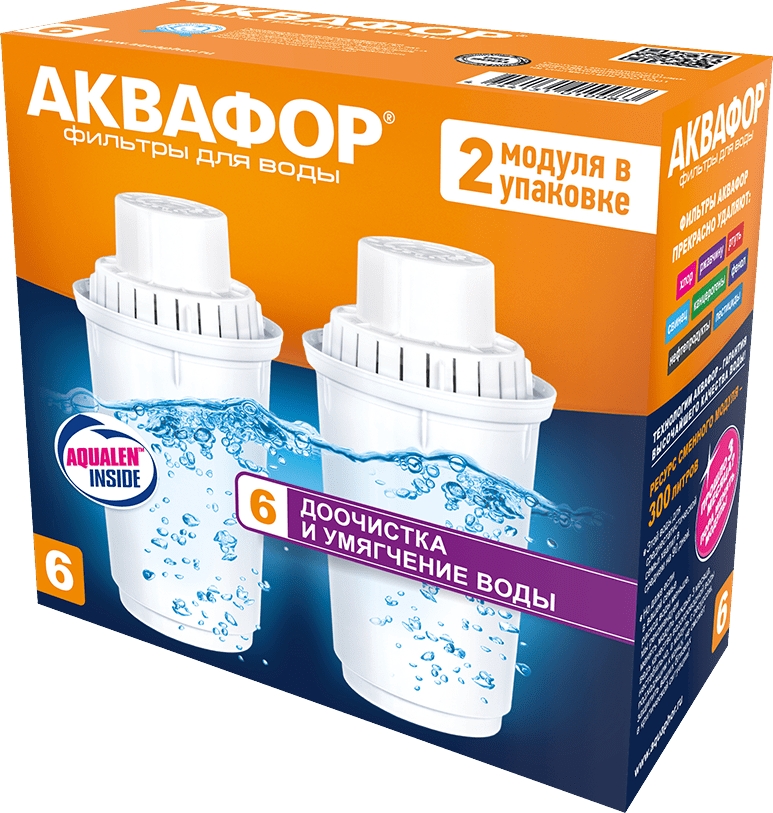 Картридж Aquaphor от неприятного запаха Aquaphor B100-6 (комплект из 2-х штук)