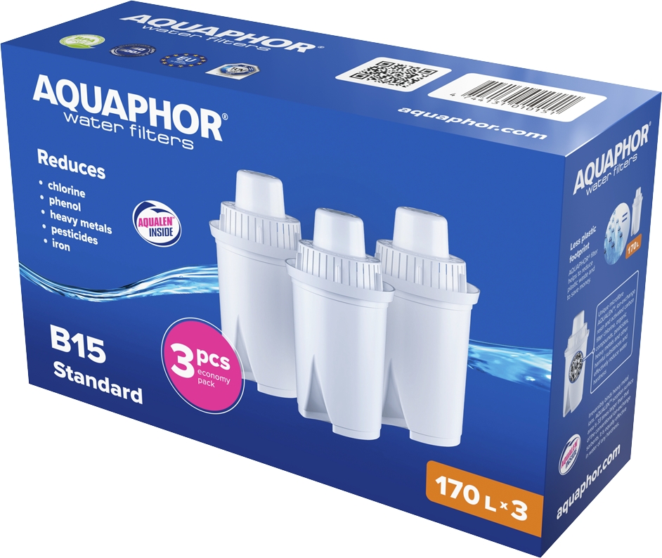 Картридж Аквафор для фільтра-глечика Aquaphor B100-15 (комплект з 3-х штук)