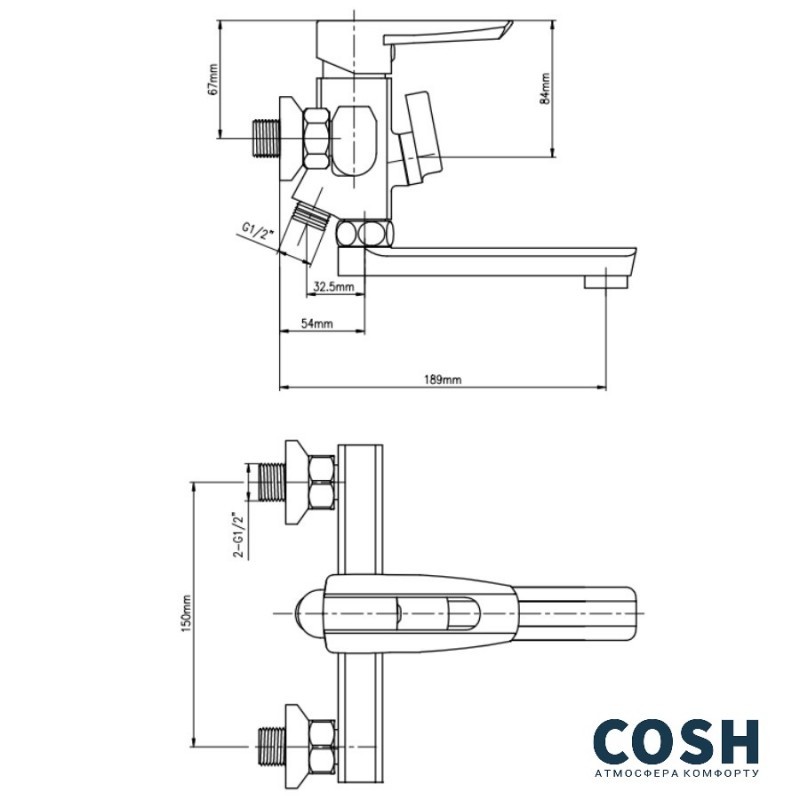 Змішувач для ванни Cosh (CRM)/S-09-005BN ціна 0 грн - фотографія 2