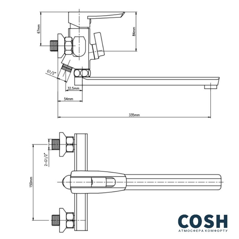 Змішувач для ванни Cosh (CRM)/S-09-005AN ціна 0 грн - фотографія 2