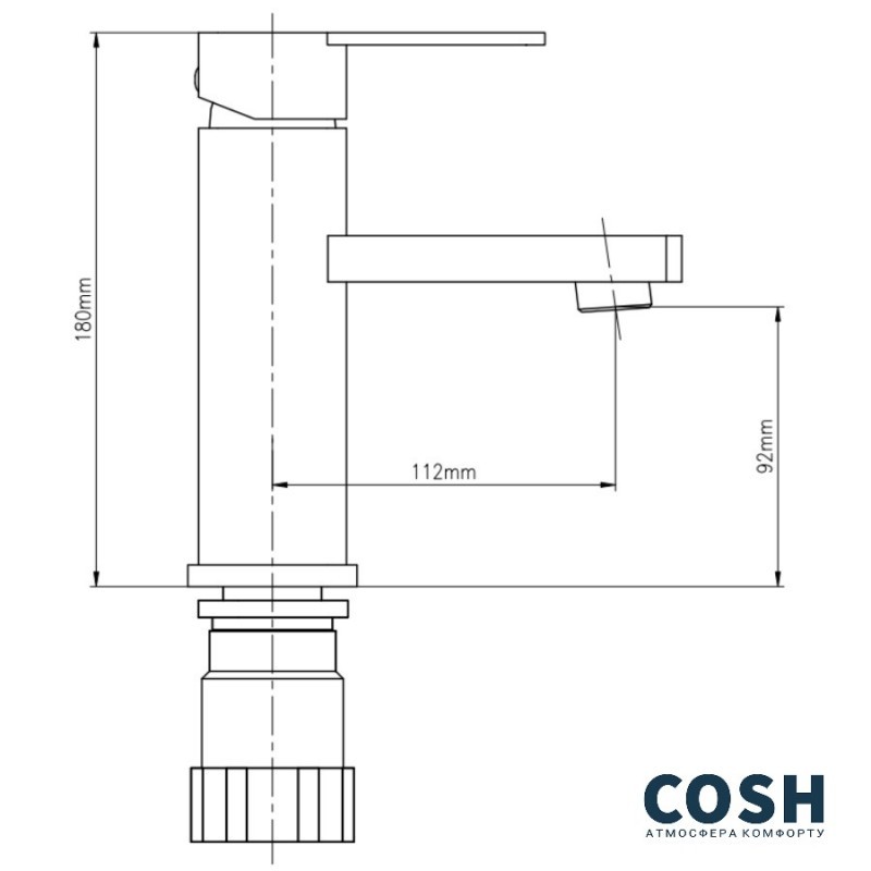 Смеситель для умывальника Cosh (CRM)/S-10-001F цена 757.00 грн - фотография 2