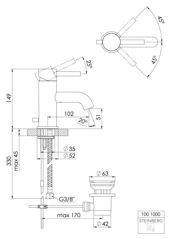 Смеситель для умывальника Steinberg Serie 100 1001000 инструкция - изображение 6