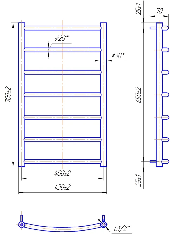 Mario Класик 700х430/400 (1.1.0104.01.P) Габаритні розміри