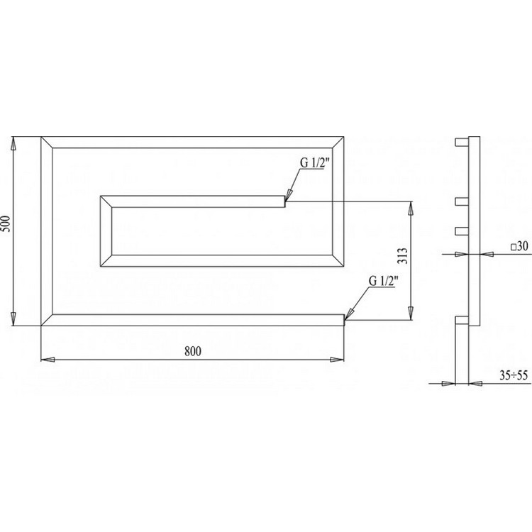 Полотенцесушитель Paladii GRAZIOSO 500x800/4 КВ123 цена 0 грн - фотография 2