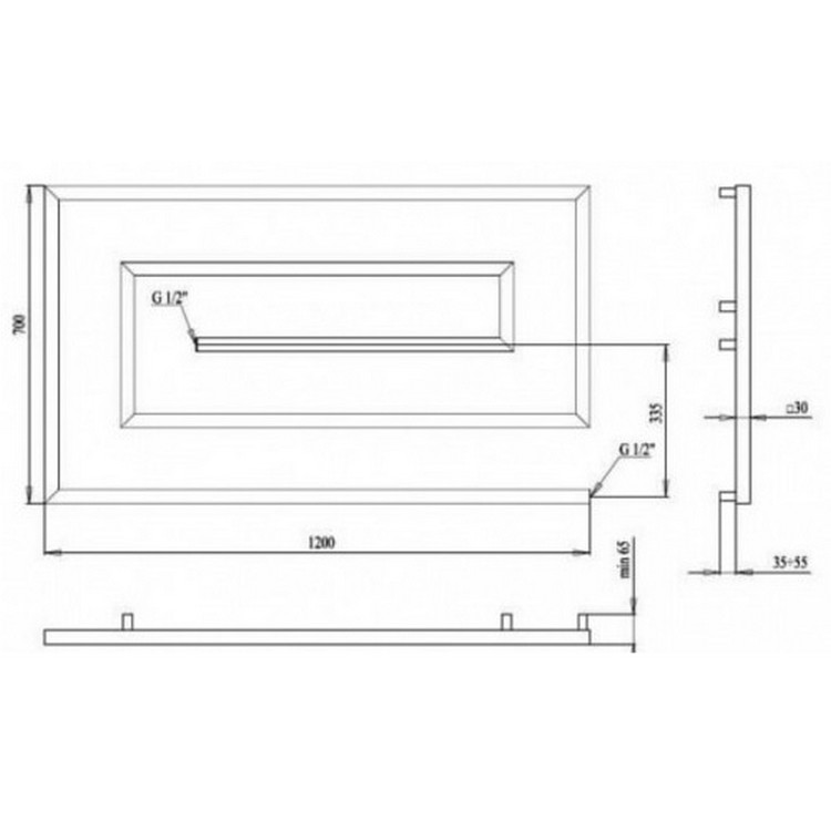 Полотенцесушитель Paladii GRAZIOSO 700x1200/5 1/2 КВ125 цена 14550 грн - фотография 2