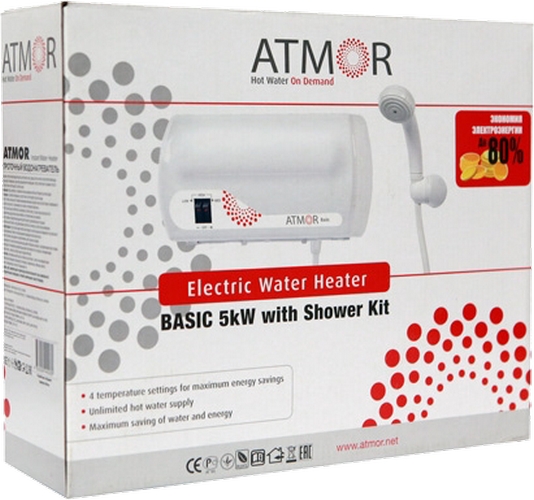 Проточный водонагреватель Atmor Basic 5 KW Shower внешний вид - фото 9