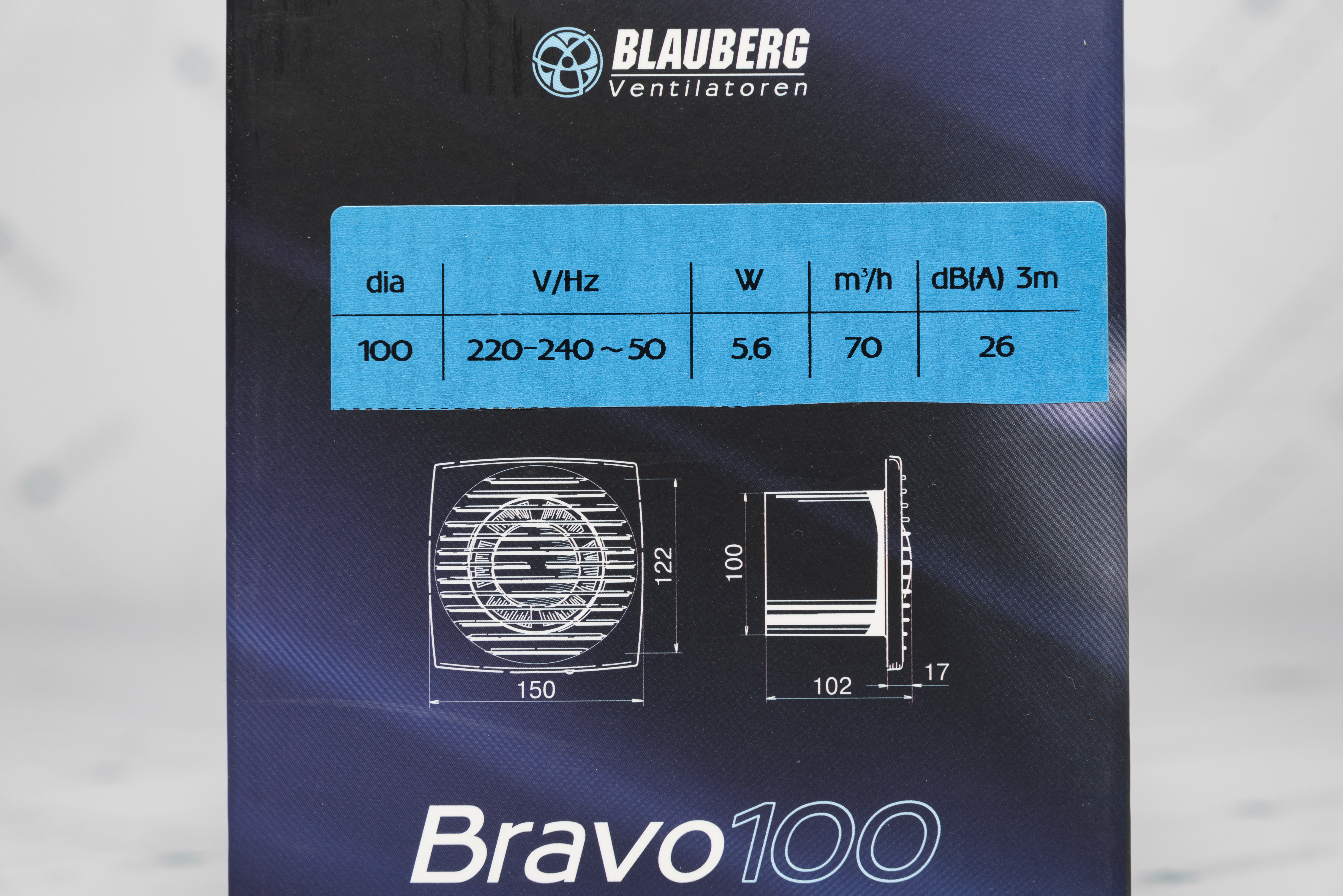 огляд товару Витяжний вентилятор Blauberg Bravo Still 100 - фотографія 12