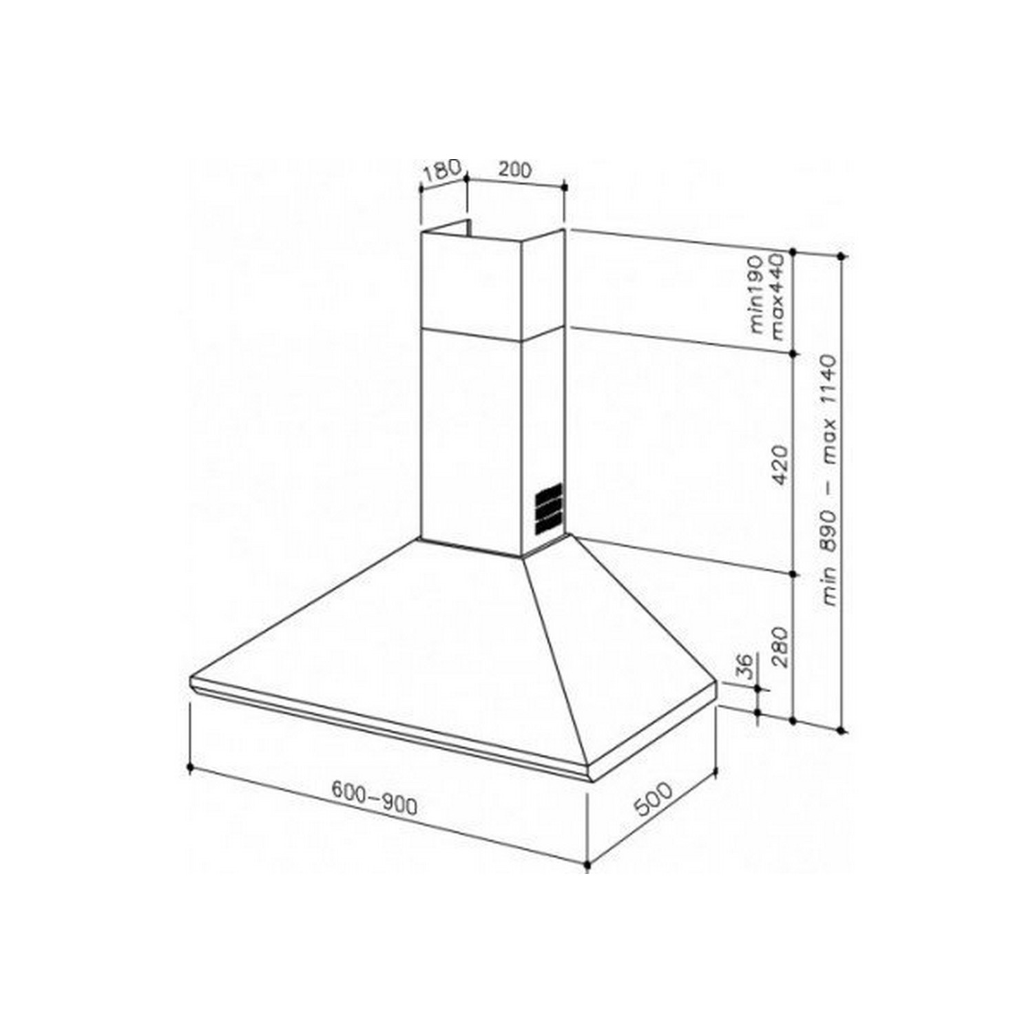 Кухонна витяжка Best K 24 Graphite/OTL 90 (07002160) ціна 5100.00 грн - фотографія 2